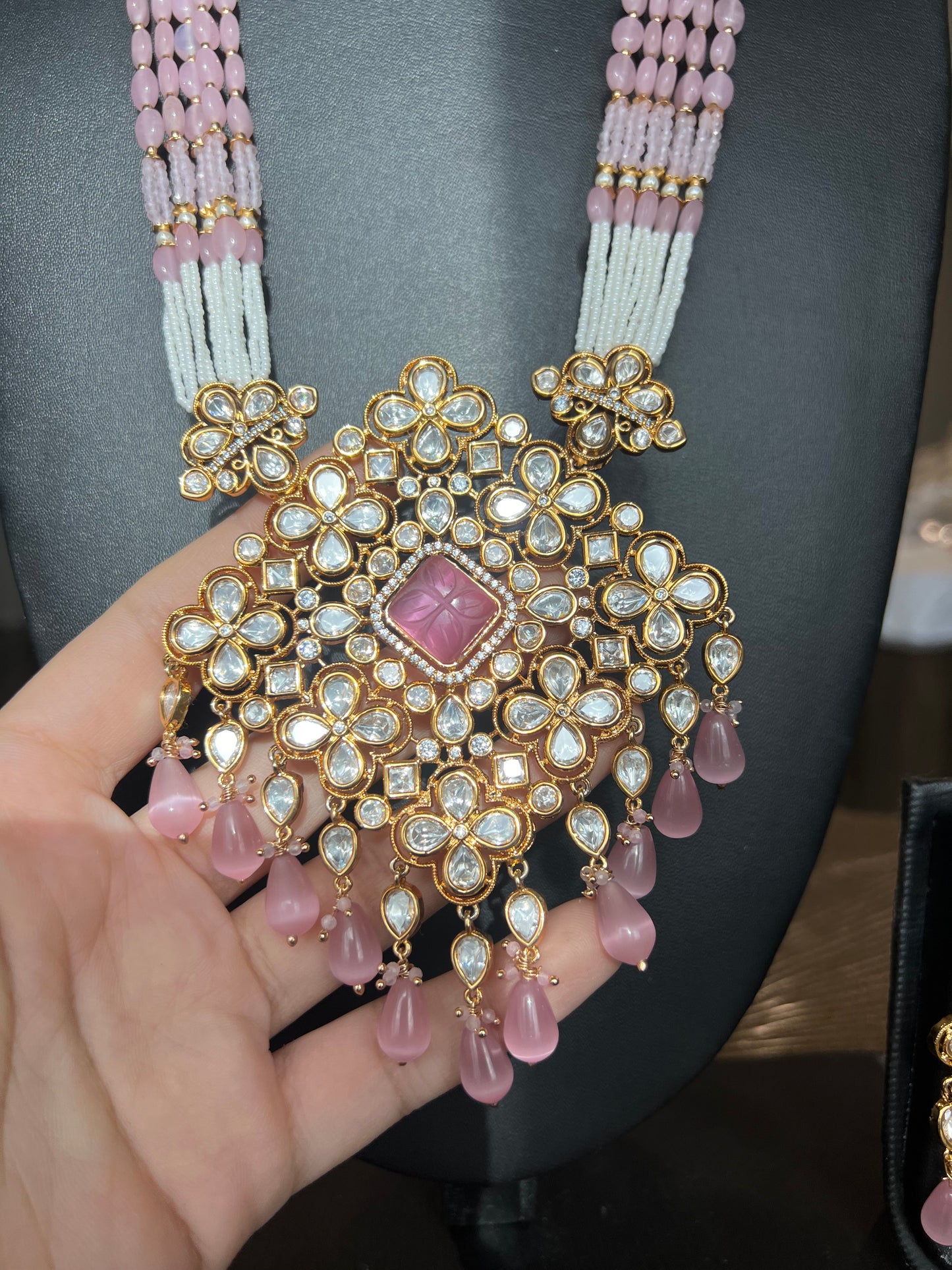 Pink Kundan set