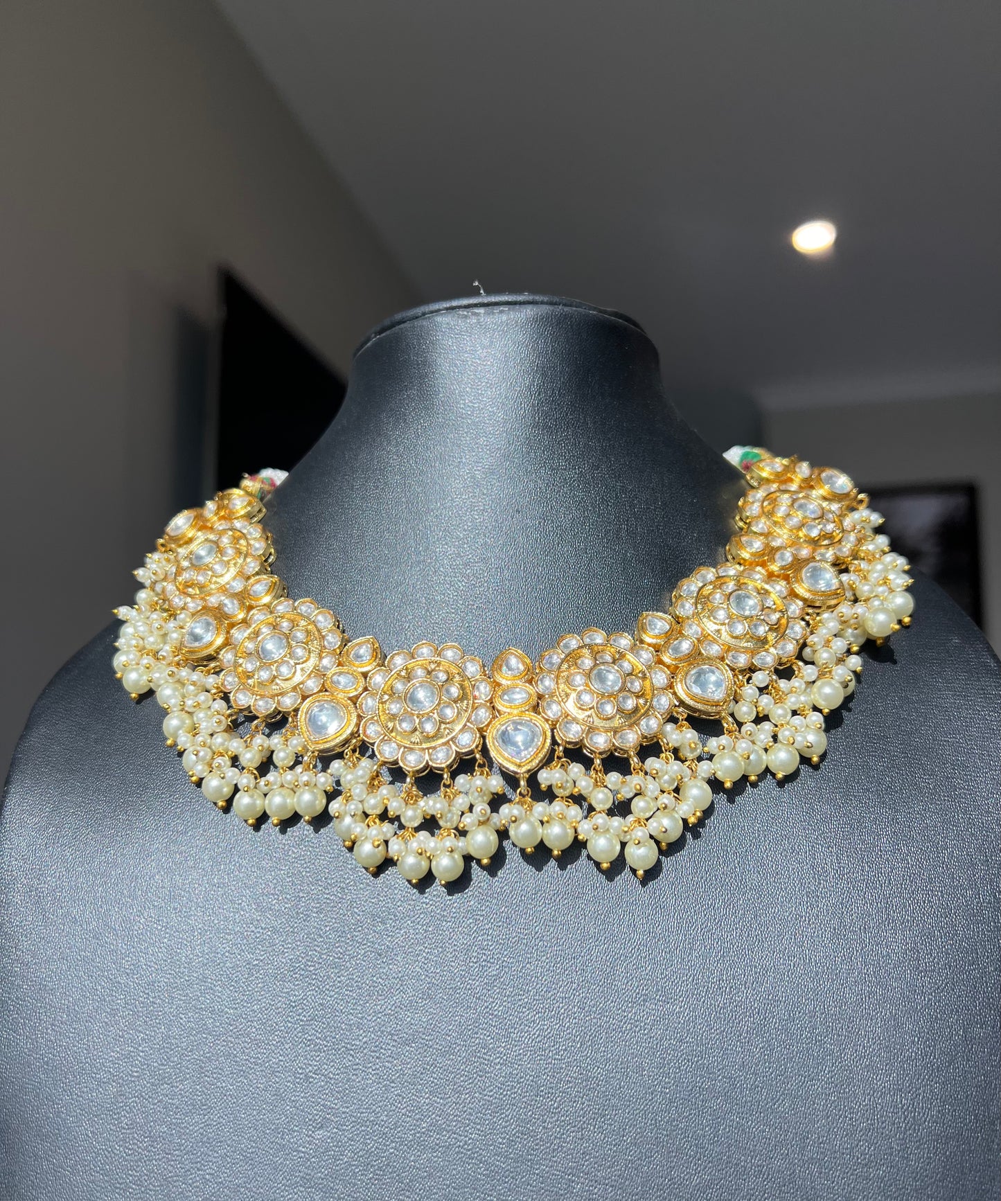 Golden flower kundan