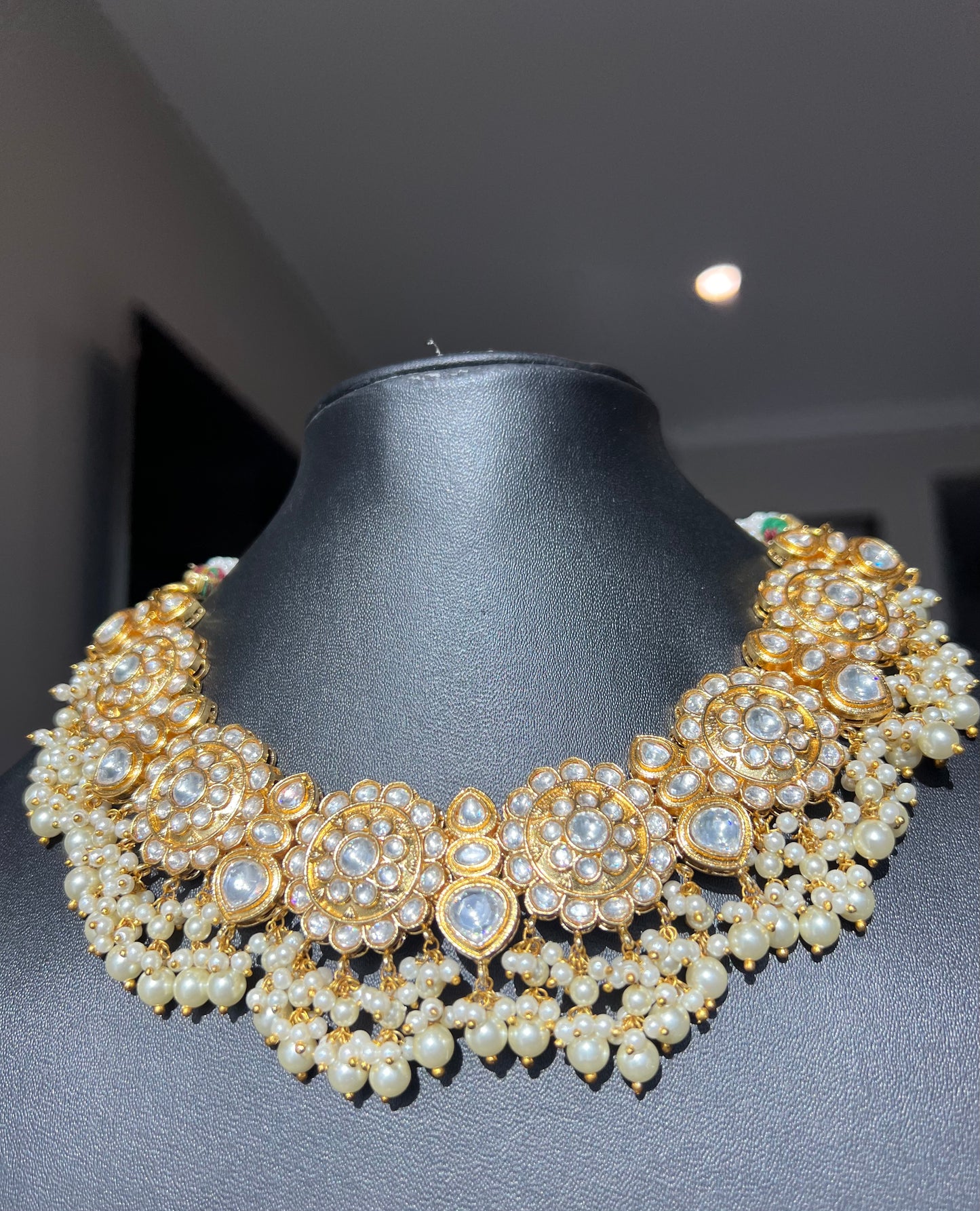 Golden flower kundan