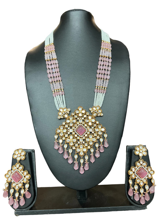 Pink Kundan set