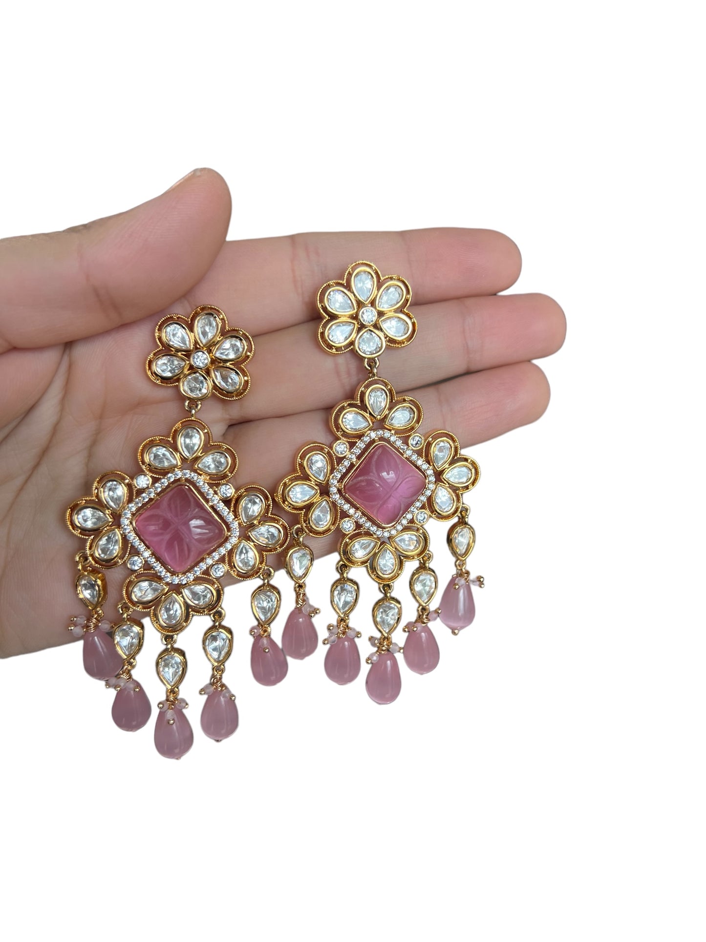 Pink Kundan set