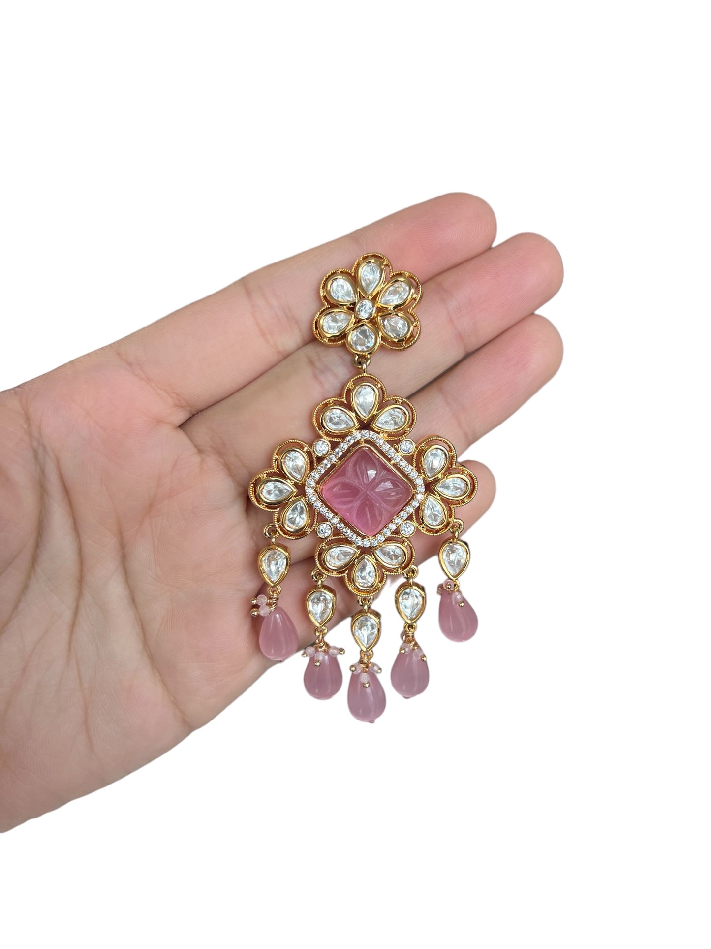 Pink Kundan set