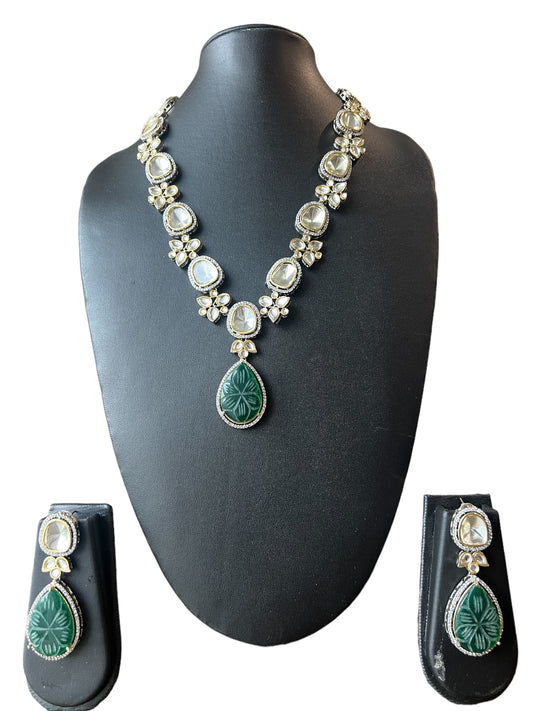 Green Uncut kundan