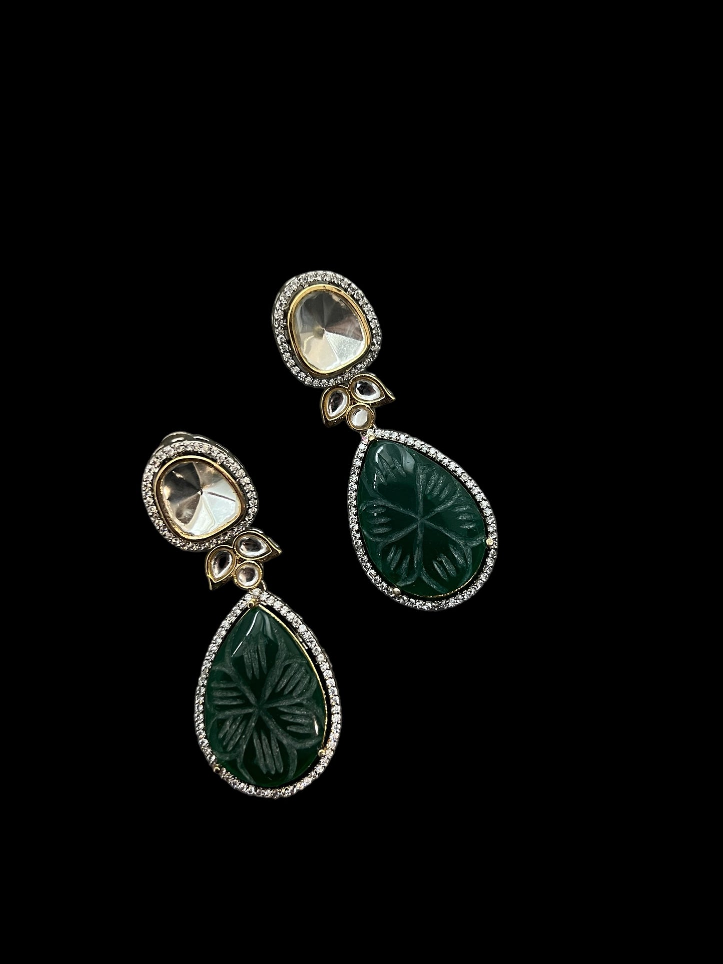 Green Uncut kundan