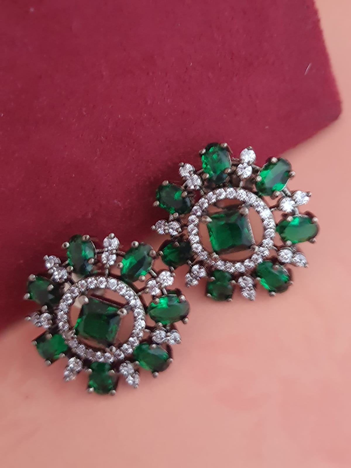 Green Stone Stud with A.D