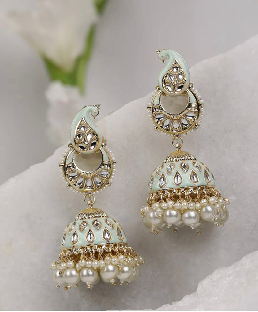 Green contemporary jhumka