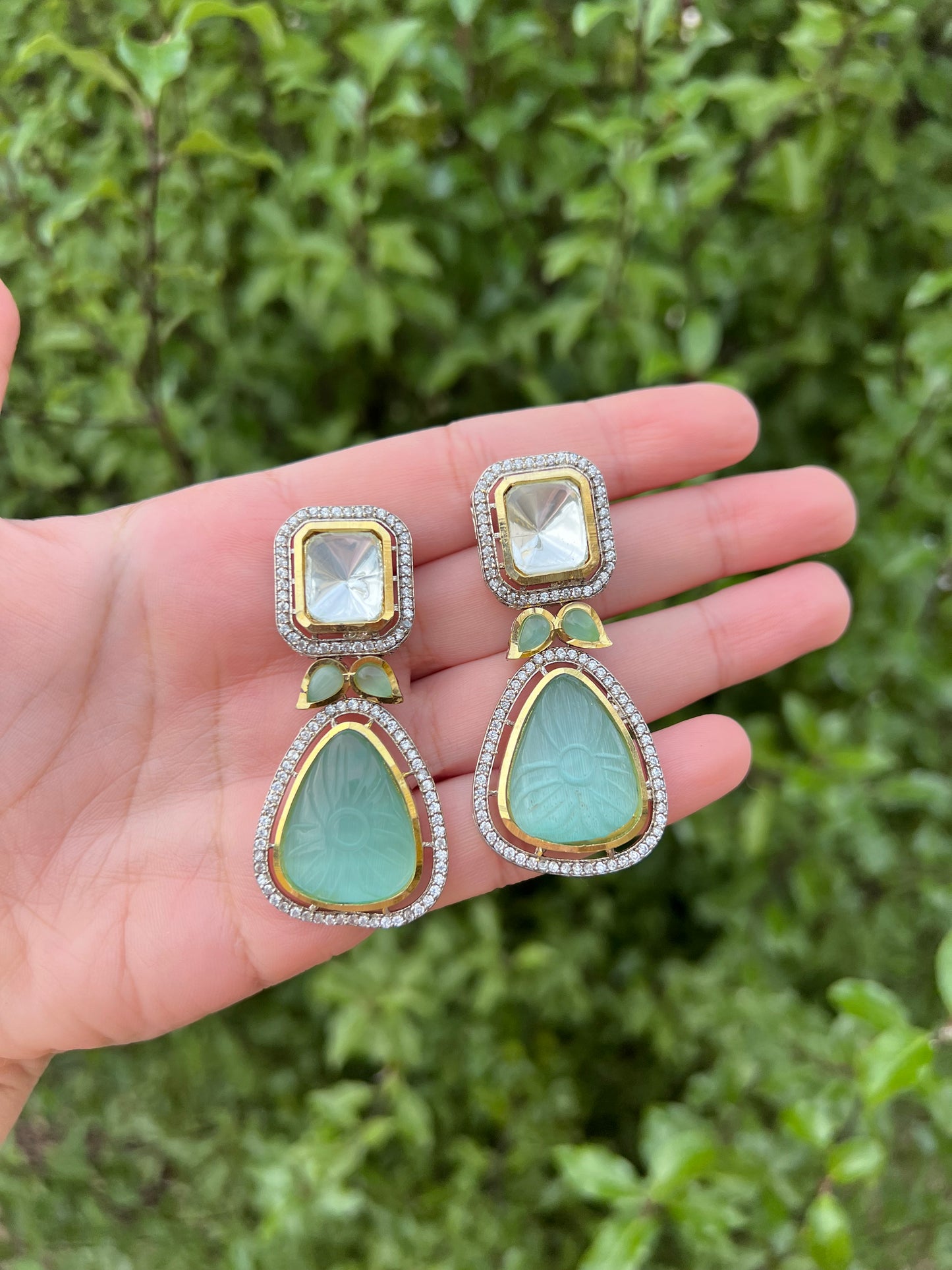 Sea Green with Kundan