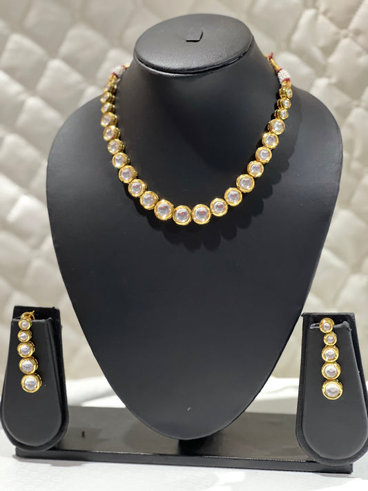 Single Line Kundan Necklace